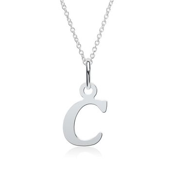 Cadena con colgante de letra C de plata 925