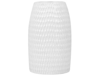 Jarrón decorativo de gres blanco h25