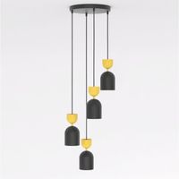 lampara de techo zeta ii naranja 4 luces