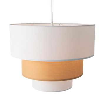 Lámpara colgante textil tres niveles blanco/beige e27 Ø40 cm