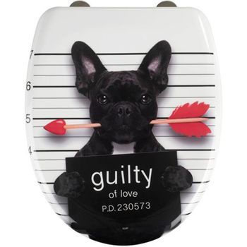 Tapa/asiento Wc Duroplástico Wenko Guilty Dog 38 X 45 Cm Estampado