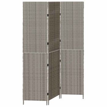 Separador De Habitaciones Gris 146 X 180 Cm Ratán Sintético Vidaxl