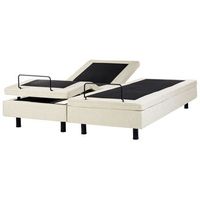 cama articulada electrica moderna mando a distancia ajustable sin cabecero poliester beige 180 x 200 cm castellan