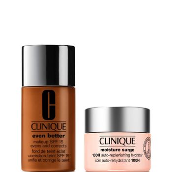 Clinique Even Better Vitamin Makeup Foundation & Moisture Surge 100H Hydrator Moisturiser Bundle (Various Shades) - WN 118 Amber