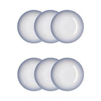 set 6 platos hondos porcelana 23cm bidasoa lea hydrozero - azul apto microondas