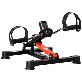 HOMCOM Mini Bicicleta Estática de Ejercicio Pedales Estáticos con Altura y Longitud Ajustables Pedalear 33-43x40x24,5-34,5 cm Negro   Aosom España