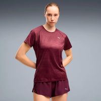 puma velocity aop  camiseta de running mujeres - rojo oscuro
