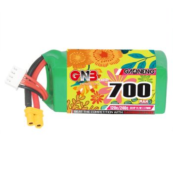 Batería LiPo GAONENG GNB 11.1V 700mAh 120C 3S con conector XT30 para drones de carreras FPV RC de 1,6 a 2 pulgadas