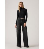 levis para mujer 0039b-0000 jeans 728 de pierna ancha y tiro alto negro 2930 casual algodon denim