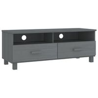 mueble de tv hamar madera maciza pino gris oscuro 106x40x40 cm vidaxl