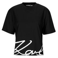 karl lagerfeld camiseta karl signature hem t-shirt para mujer