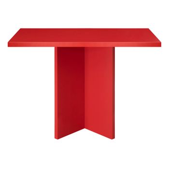 Mesa de comedor cuadrada tablero laminado de 3cm rojo llama 100x100cm