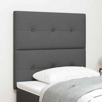 vidaxl cabecero ajustable en altura gris oscuro 80 cm tela