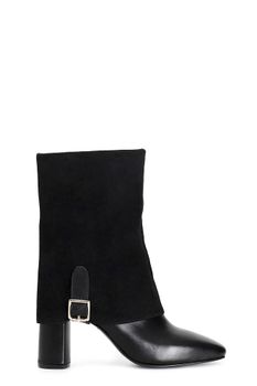 botín mujer de piel con maxi puño bimaterial black 36