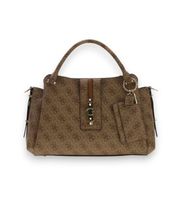 guess para mujer hwsg2378060 bolso satchel logo yvonne beige osfa casual poliuretano