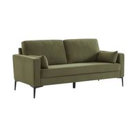 sofa de pana con patas de metal 3 plazas caqui oscuro