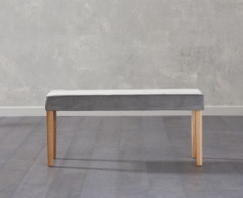 Mia Small Velvet Grey Bench