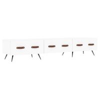 mueble tv  mueble de salon  armario tv madera de ingenieria blanco 150x36x30 cm