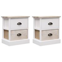 mesitas noche 2 uds madera paulownia blanco natural 38x28x45cm vidaxl