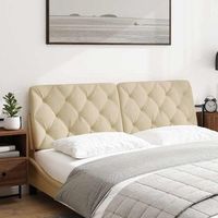 cabecero de cama acolchado tela crema 160 cm