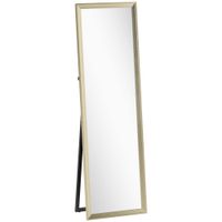 homcom espejo de cuerpo entero colocacion flexible 160 x 50 cm dorado