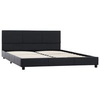 cama matrimonial  cama doble  estructura de cama sin colchon cuero sintetico negro 120x200 cm cfw55189