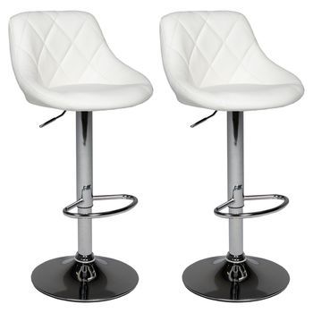 Pack De 2 Taburetes De Bar Blancos Jasper