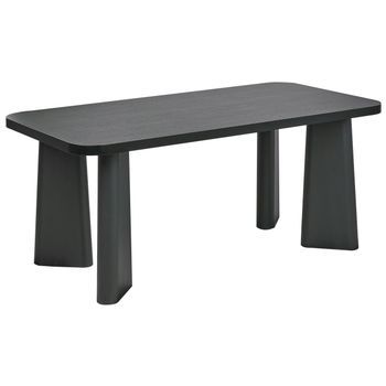 Mesa Minimalista Con Tablero De Bordes Redondeados 180 X 90 Cm Negra Atlin