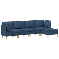 juego de sofa modular con almacenamiento 5 uds azul tela vidaxl