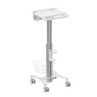 kimex carro para equipos medicos con soporte antirrobo para ordenador portatil altura regulable 80-120 cm