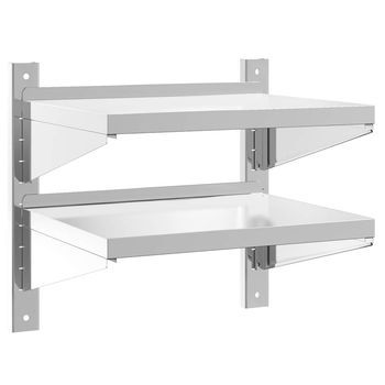 Estante De Pared | Estante Flotante Acero Inoxidable Plateado 50x40x48 Cm