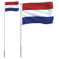mastil y bandera de paises bajos aluminio 55 m vidaxl