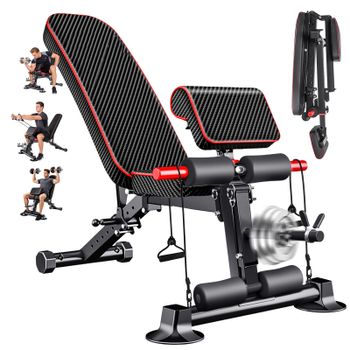 Banco Multifuncional para Ejercicios con Mancuernas, Banco para Abdominales, Equipo de Fitness para el Hogar, Equipo de Entrenamiento para Hombres y Mujeres