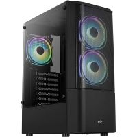 aerocool quantum mesh v3 rgb cristal templado usb 30 negra