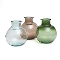 jarron de vidrio reciclado en beige 25x25x31cm