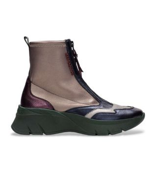 Hispanitas para mujer. CHI243628 Botines de piel deportivos bronce (38), 3 a 5cm, Cremallera, Casual