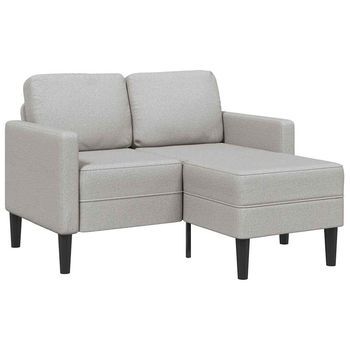 Sofá De 2 Plazas Con Chaise Longue En Forma L Gris Nube 125 Cm Vidaxl