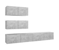 juego de mueble para tv de 4 piezas aglomerado gris hormigon