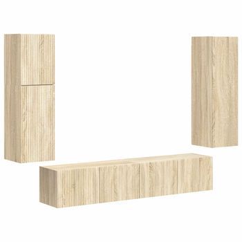 Conjunto De Mueble De Tv 4 Uds. Roble Sonoma Vidaxl