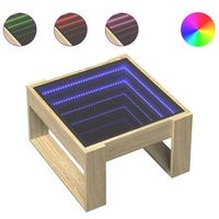 mesa de centro con infinity led roble sonoma 50x53x30 cm vidaxl