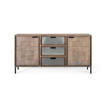 Aparador Fabricado En Madera De Acacia Y Metal 160cm