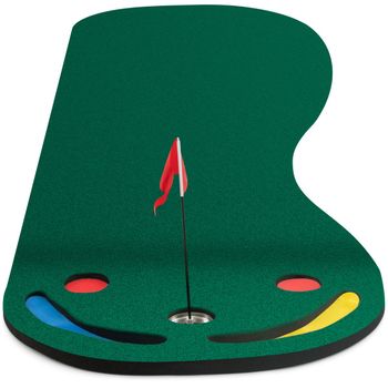 Costway Juego de Equipo de Entrenamiento de Golf con 3 Tazas de Putt Bandera Cubiertas para Práctica de Putt para Hogar Oficina 300 x 96 cm