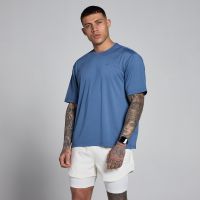 camiseta oversize de malla hybrid para hombre de mp - azul pizarra - s