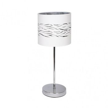Sobremesa niebla 1xe14 cromo/blanco-plata 43x17x17 cm