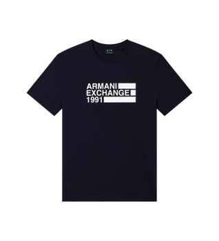 A|X Armani Exchange para hombre. XM002788AF10356UB101 Camiseta blanco azul (XL), Casual, Algodón, Manga corta