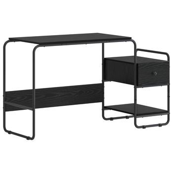 Escritorio Con Almacenamiento Roble Negro 131,5 X 50 X 75,5 Cm Vidaxl