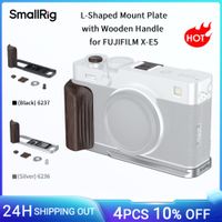 placa de montaje en forma de l smallrig x-e5 con mango de madera para fujifilm x-e5 con tapa de boton de obturador placa de liberacion rapida arca-swiss