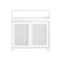 estanteria estrecha para bano con ruedas y 2 puertas mdf blanco