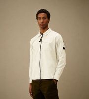 cp company para hombre rccmos705a110143g sobrecamisa organic zip blanco roto s casual algodon manga larga
