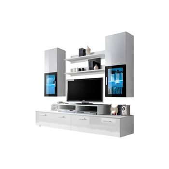 Mueble Para Tv De Pared De 200cm De Diseño. Colección Mini En Color Blanco.